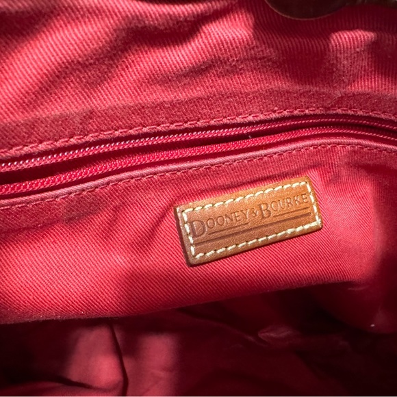 DOONEY & BOURKE Medium Sac Hobo Purse Shoulder Hand Bag Cognac Tan Brown Leather - Picture 13 of 16